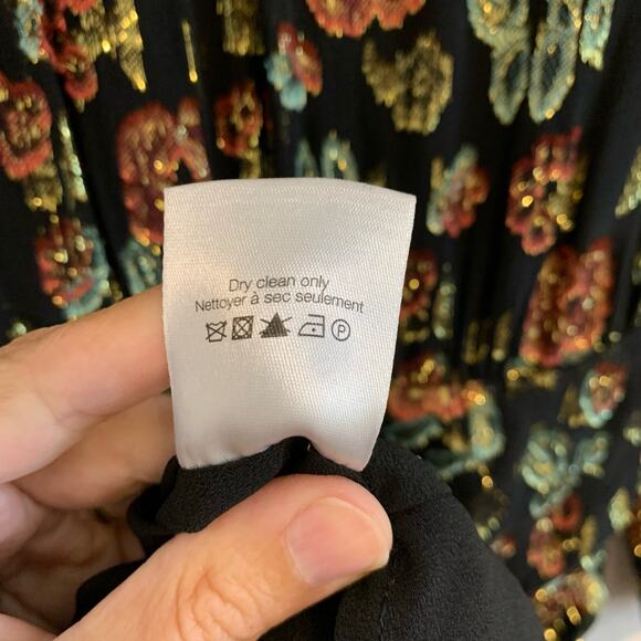 Veronica Beard Robin Black Floral Metallic Foil Mini Dress - Picture 6 of 11